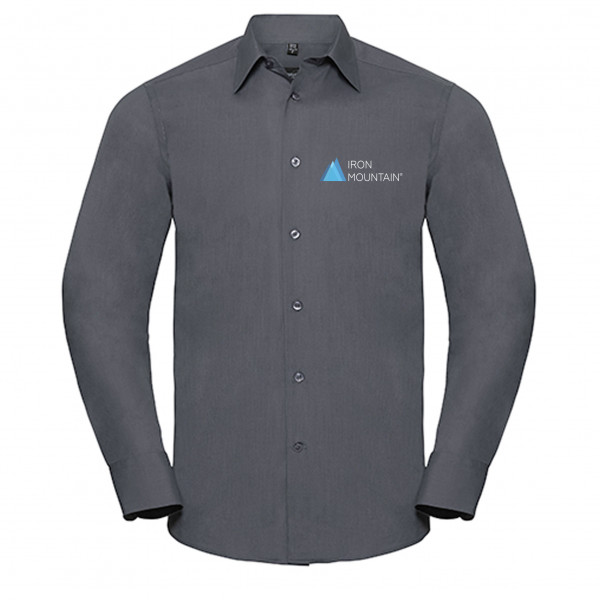 Men´s Tailored Polycotton Poplin Shirt - grau