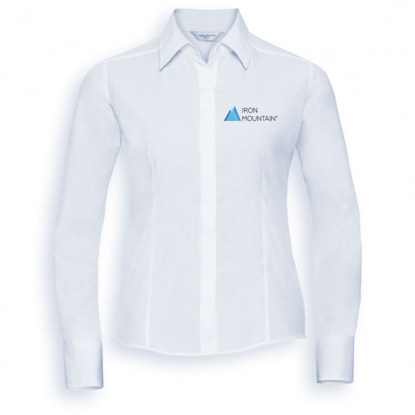 Lady´s Fitted Polycotton Poplin Shirt - weiß